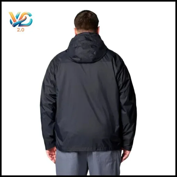 Waterproof Packable Rain Jacket with Stow-Away Hood, Regular Fit